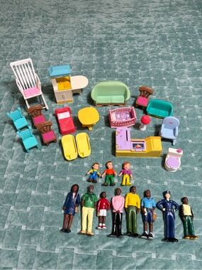 Vintage Mattel & Fisher Price Toy Furniture and Figurine Playset
